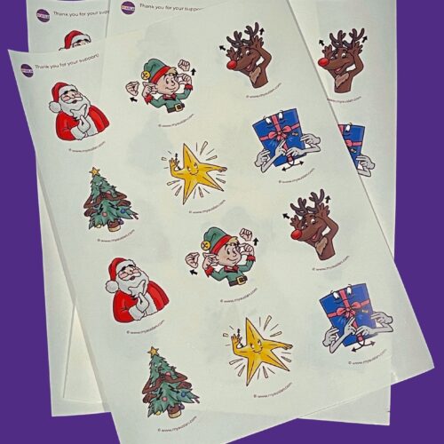 Auslan Xmas Stickers (3 Sheets)