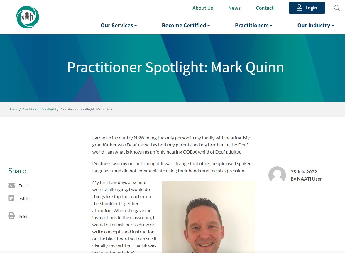 NAATI Profile on Mark Quinn