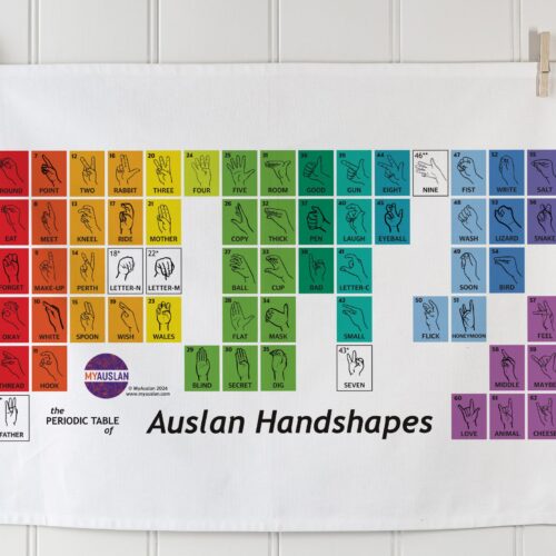 Auslan Handshapes Tea Towel